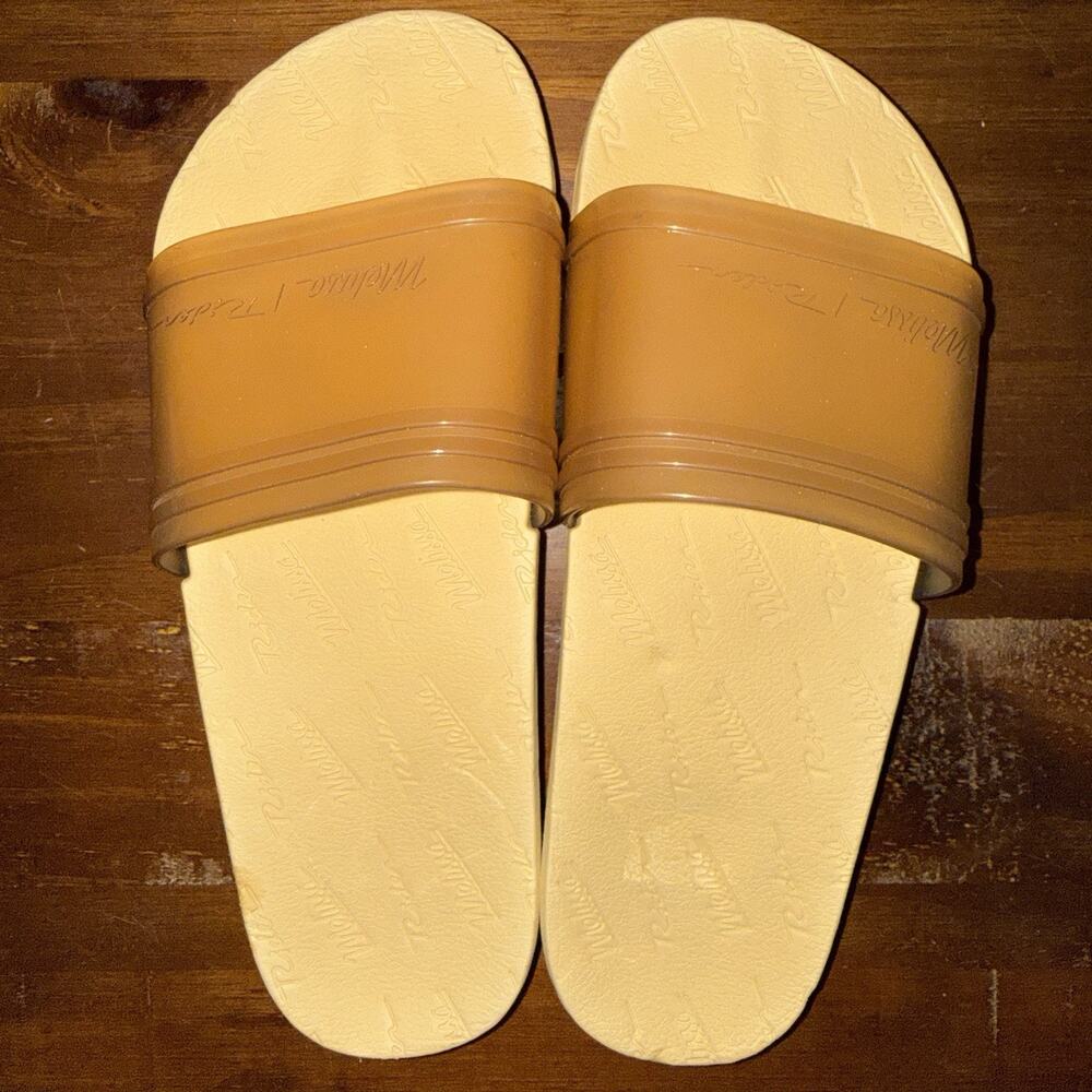 Melissa + Rider Clear Nude Jelly Slides Slip on -Sz 7 Beach Poolside Vacation